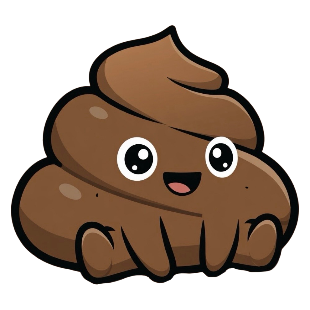 Cutie the poo character flapping